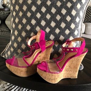 Hot pink wedges